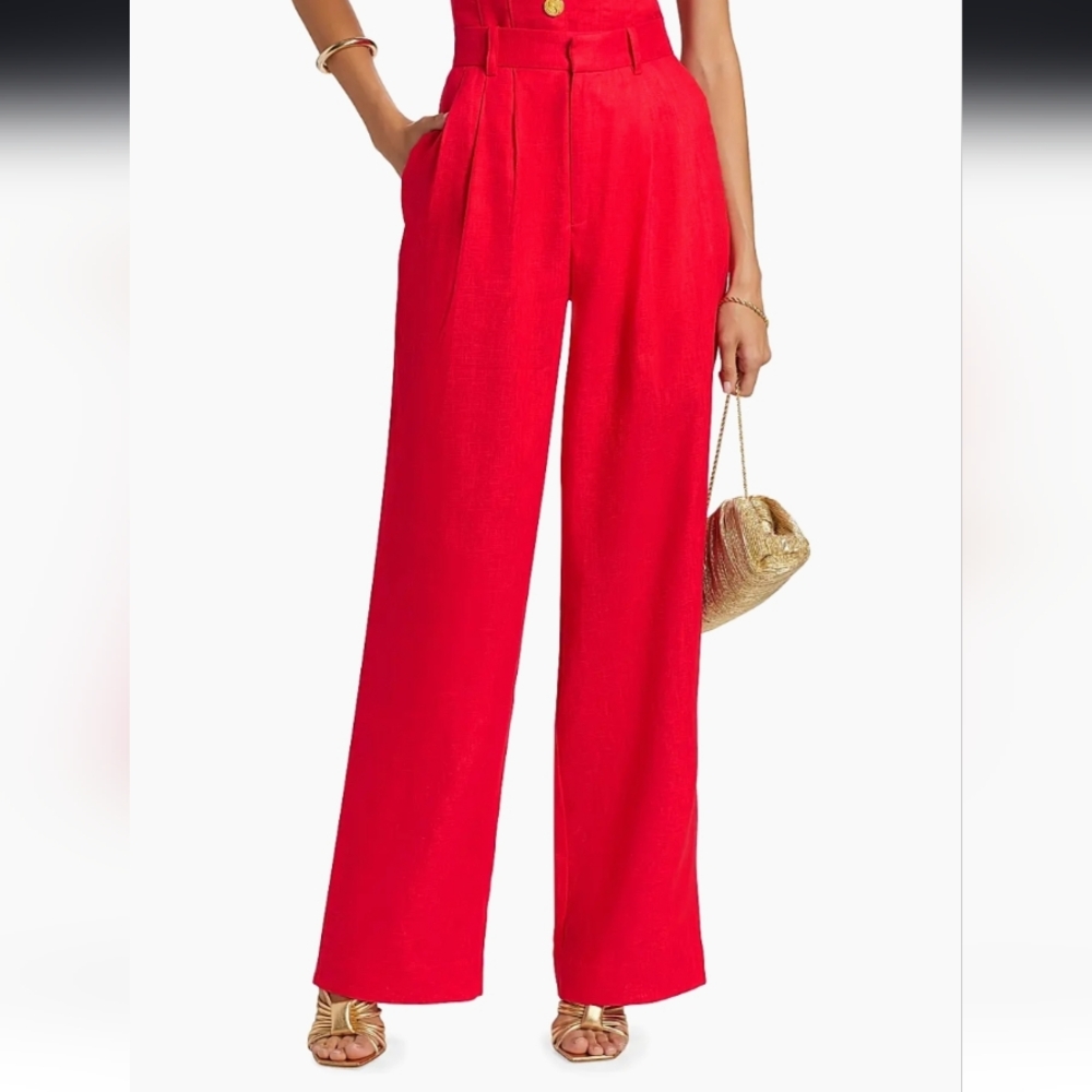 NWT RONNY KOBO COLLECTION Red Linen Pants